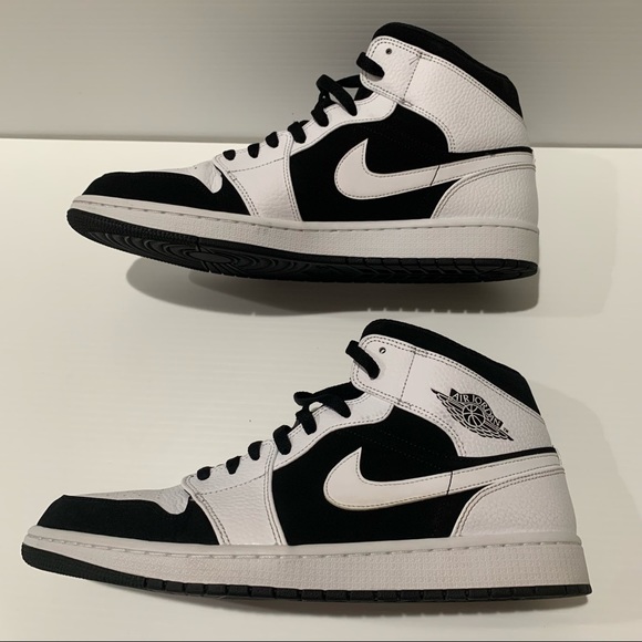 JORDAN 1 Mid White Black Tuxedo Size 13 VNDS Mint - Picture 4 of 9